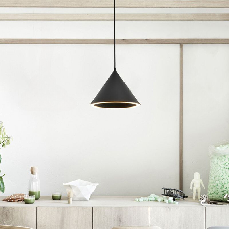 Black Morandi pendant light in a modern living room