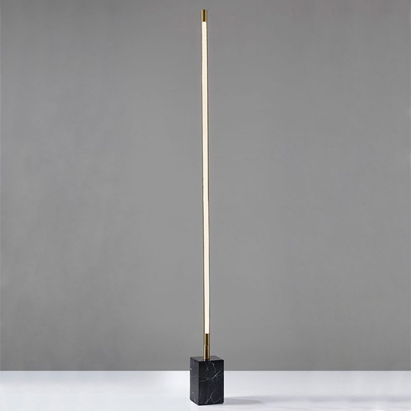 Modern minimalist Edge floor lamp, marble base, gold accents