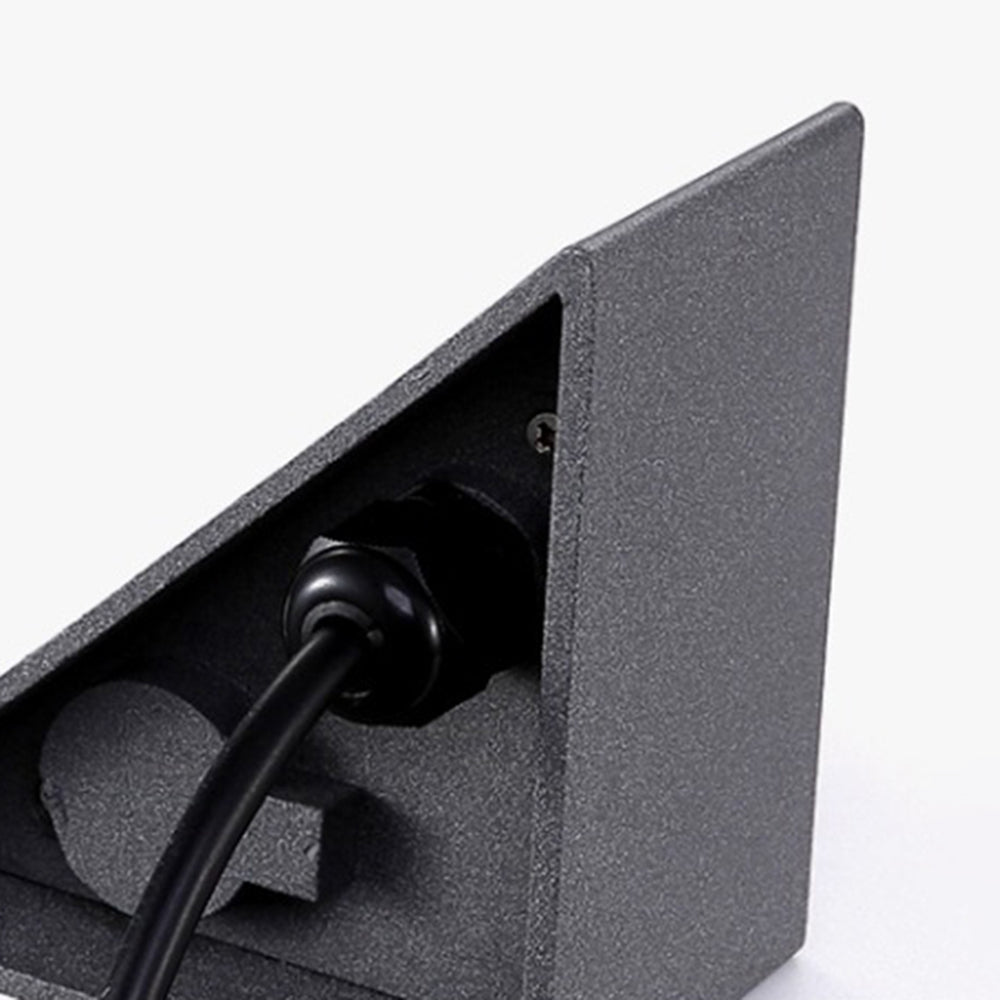 Orr Modern Triangle Step Light - Close-up of cable entry