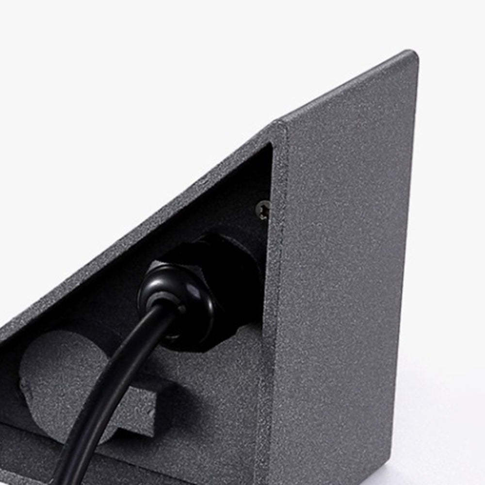 Orr Modern Triangle Step Light - Close-up of cable entry