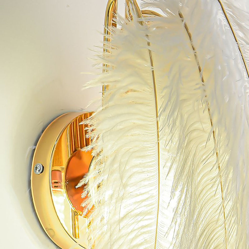 O'Moore Wall Lamp Feather Detail, Modern Art Deco Design