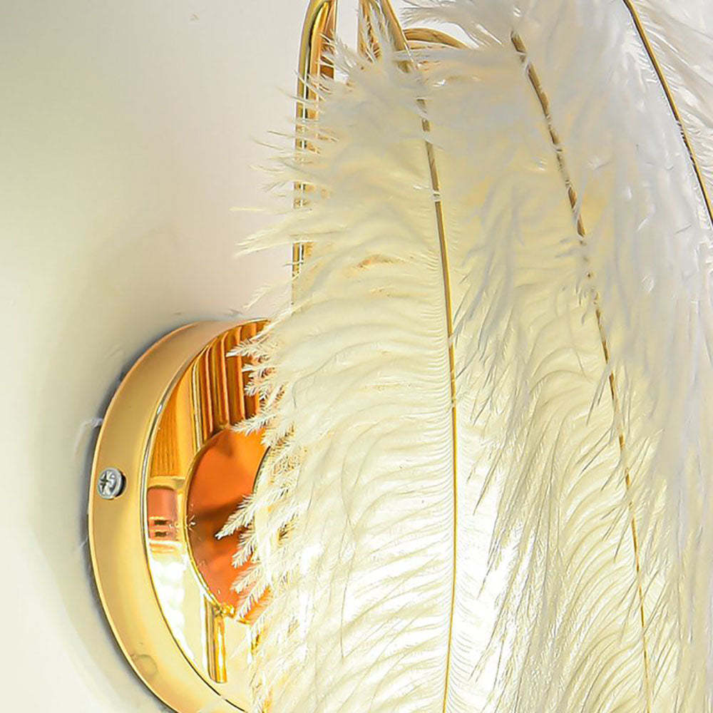 O'Moore Wall Lamp Feather Detail, Modern Art Deco Design