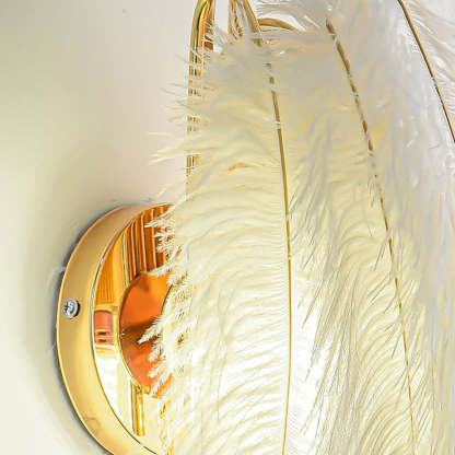 O'Moore Wall Lamp Feather Detail, Modern Art Deco Design