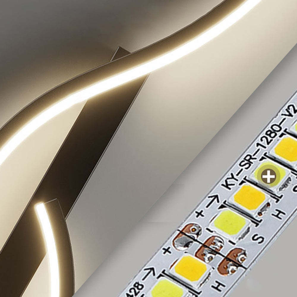 Louise Modern Linear Wave Wall Lamp LED strip detail