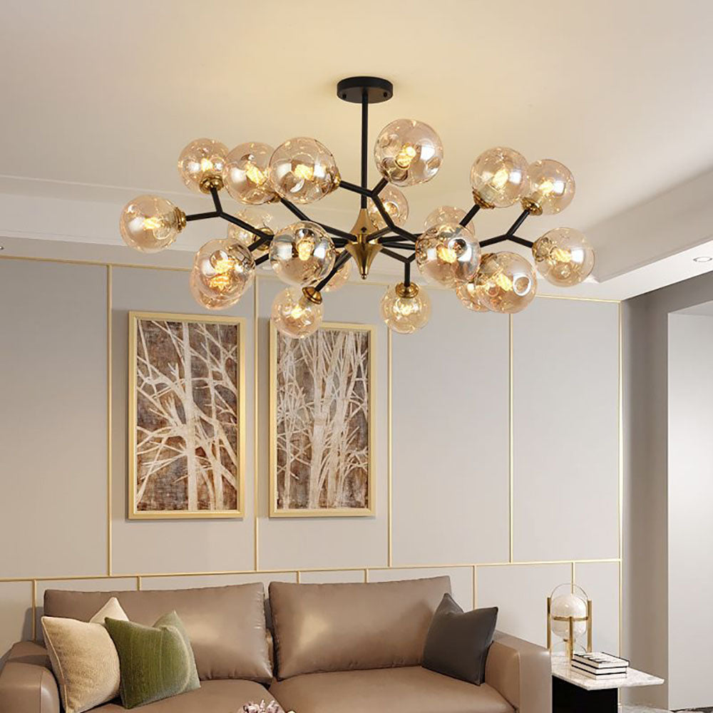 Art Deco Bubble Chandelier in Living Room | Las Sola Lighting