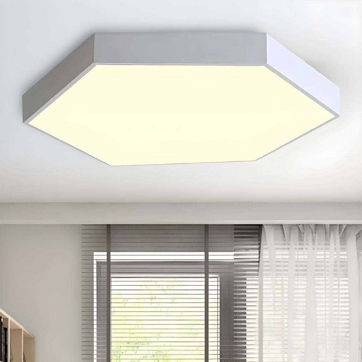 Hexagon LED Ceiling Light in a modern room