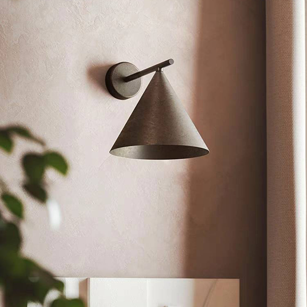 Carins Modern Cone Outdoor Wall Lamp, metal shade, warm light