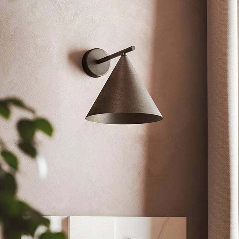 Carins Modern Cone Outdoor Wall Lamp, metal shade, warm light