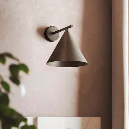 Carins Modern Cone Outdoor Wall Lamp, metal shade, warm light