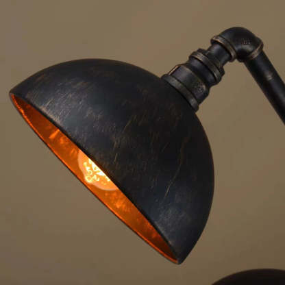 Alessio Industrial Dome Pendant Light - Black metal fixture