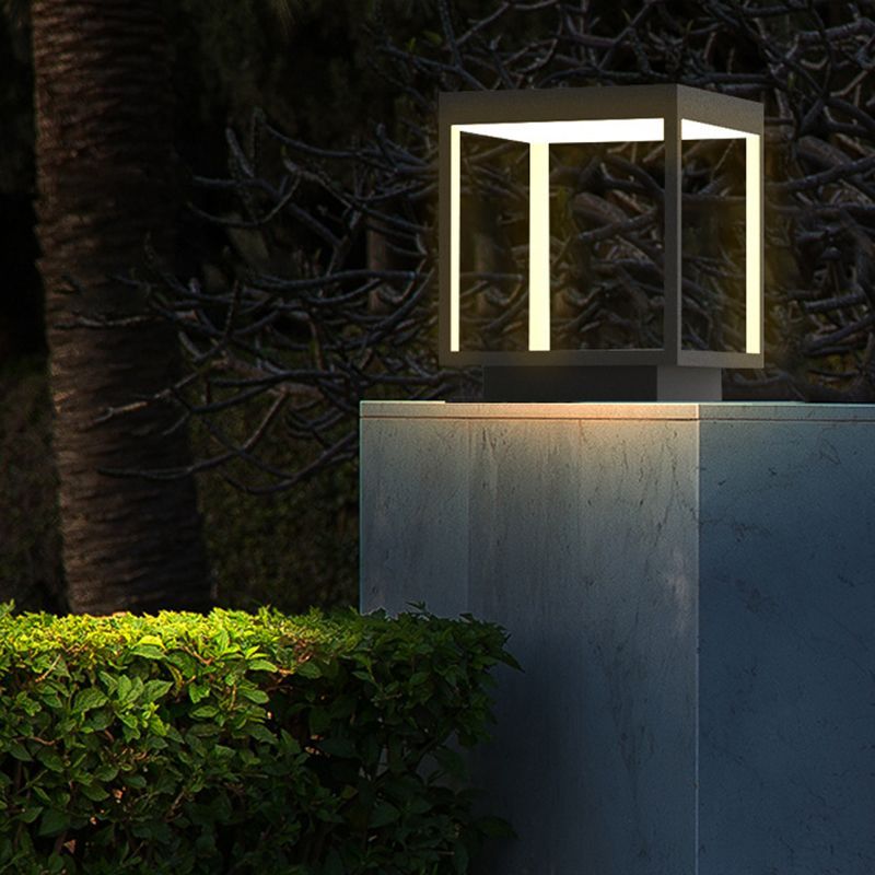 Riley metal LED outdoor light on pillar
