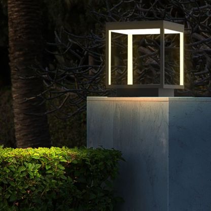 Riley metal LED outdoor light on pillar