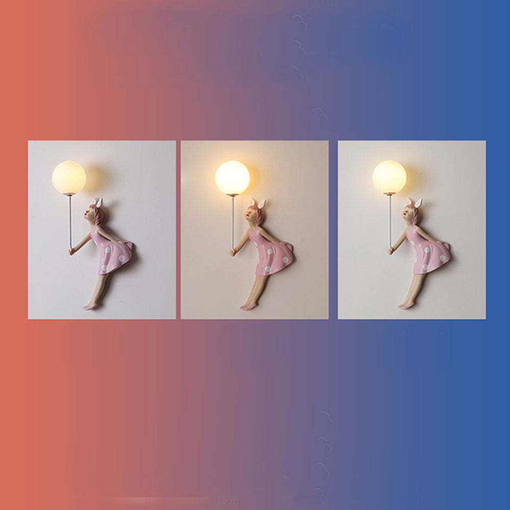Minori Girl Shape Acrylic Wall Lamp - Children's Room Lighting