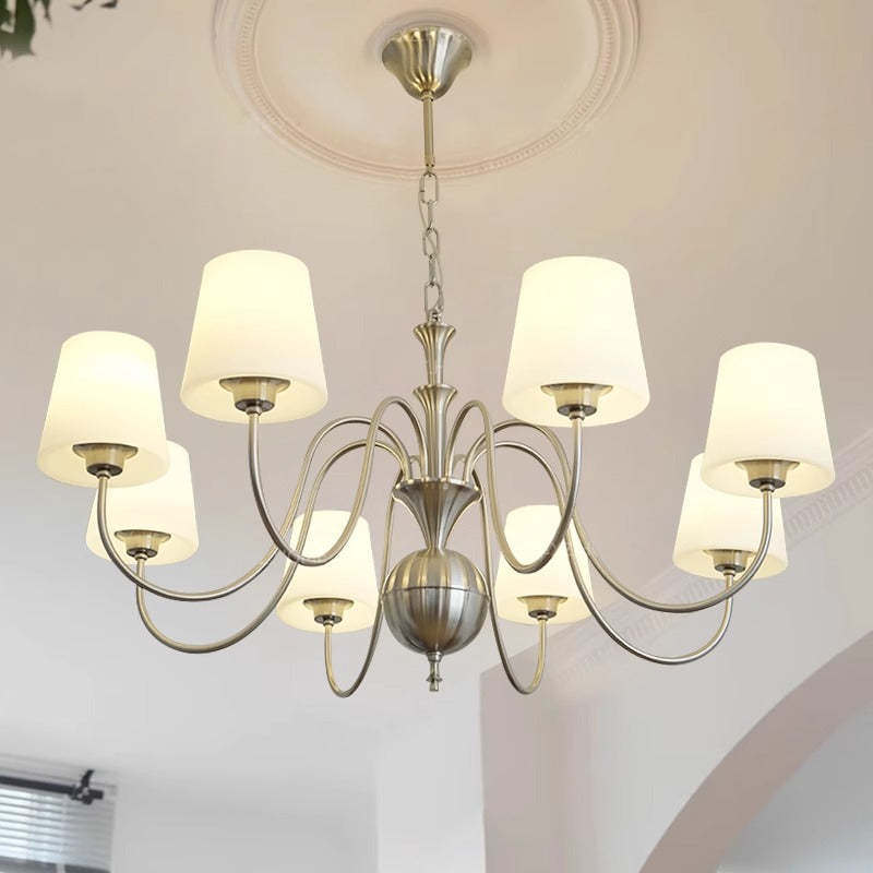 Alessio Vintage Chandelier: Metal & Glass Lighting for Home