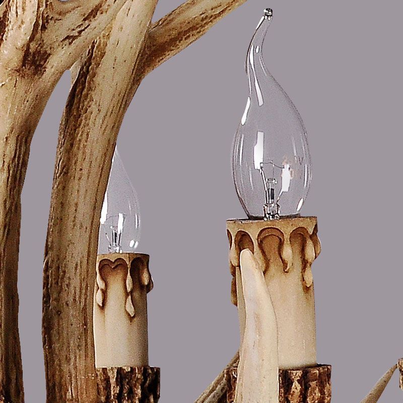 Resin Deer Antler Chandelier with Candle Bulbs