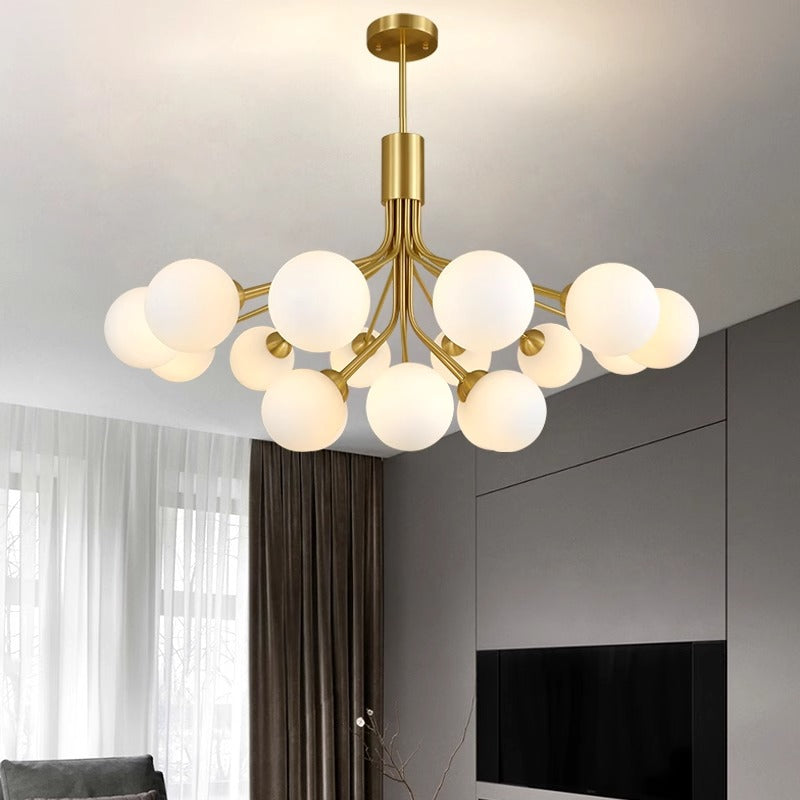 Modern Valentina chandelier with spherical lights