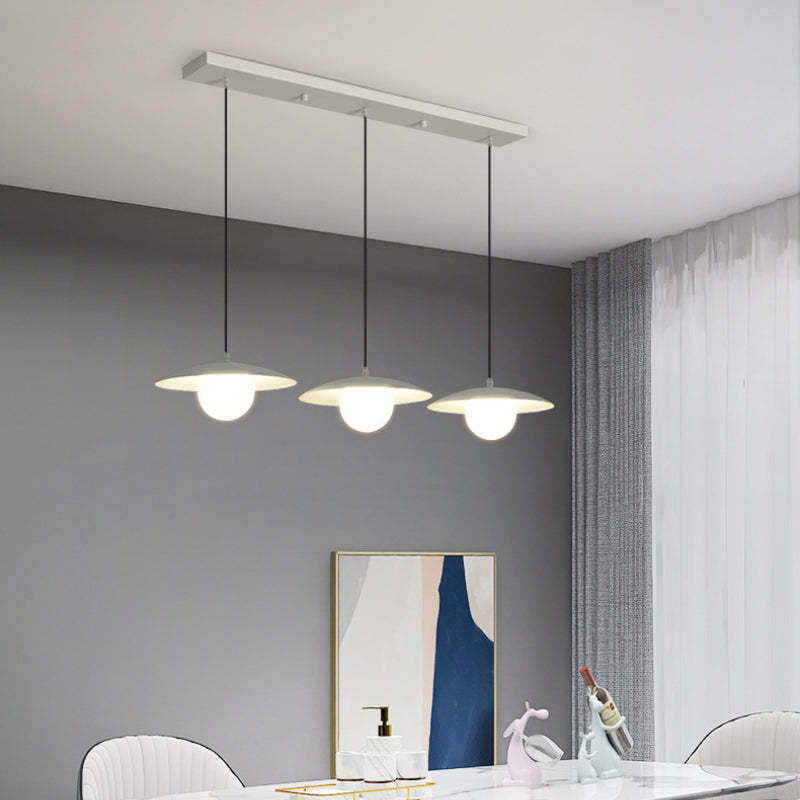 Modern Morandi pendant light fixture above dining table