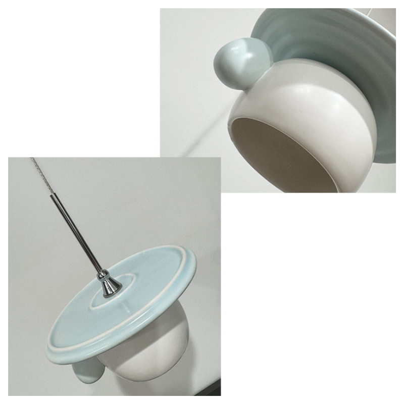 Cairns Ceramic Pendant Light - Blue and White Design