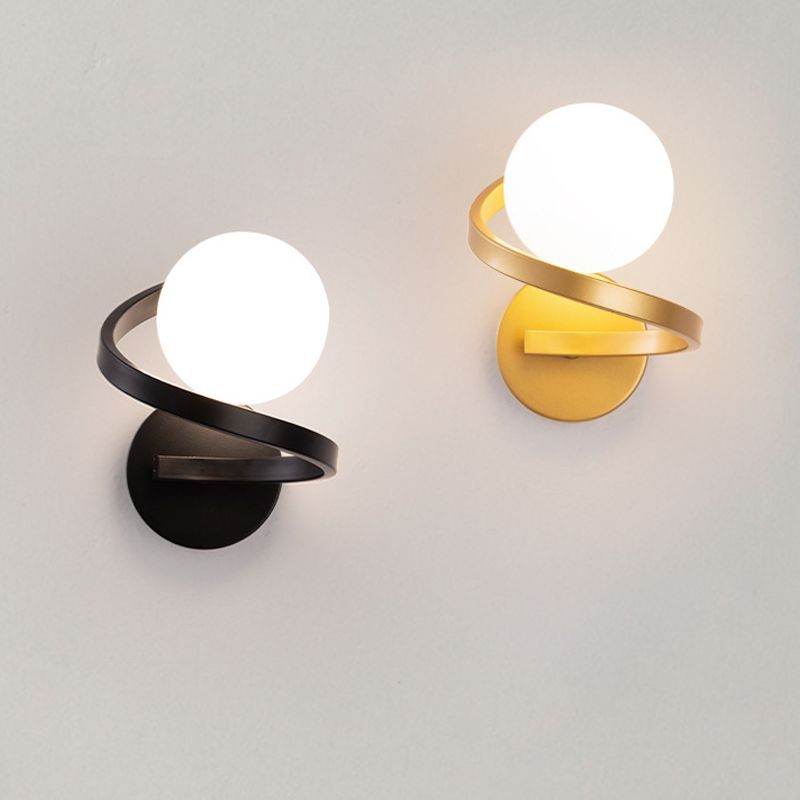 Black and Gold Louise Nordic Globe Wall Lamp, Modern Lighting