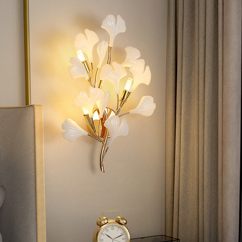White Flower Wall Lamp, Bedroom Lighting