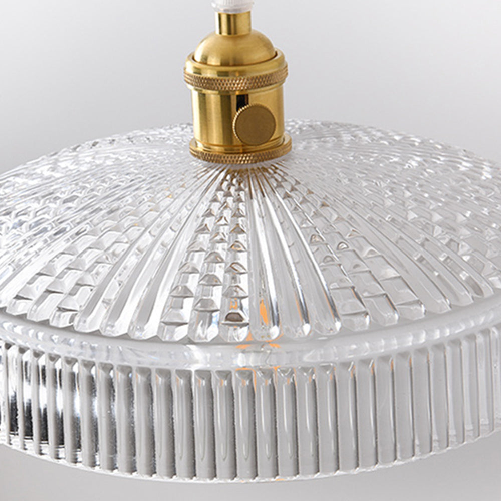 Art Deco glass pendant light with brass details