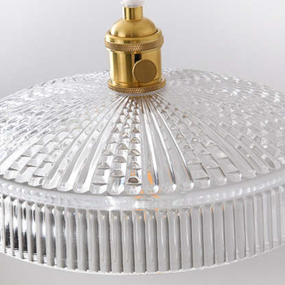 Art Deco glass pendant light with brass details
