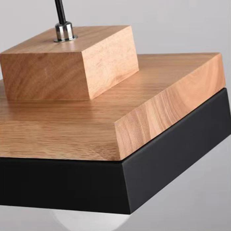 Morandi Pendant Light - Close-up of Wood and Metal