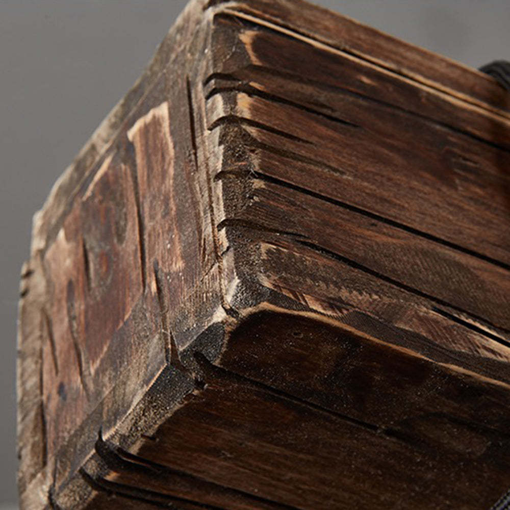 Wood detail of retro rudder pendant light