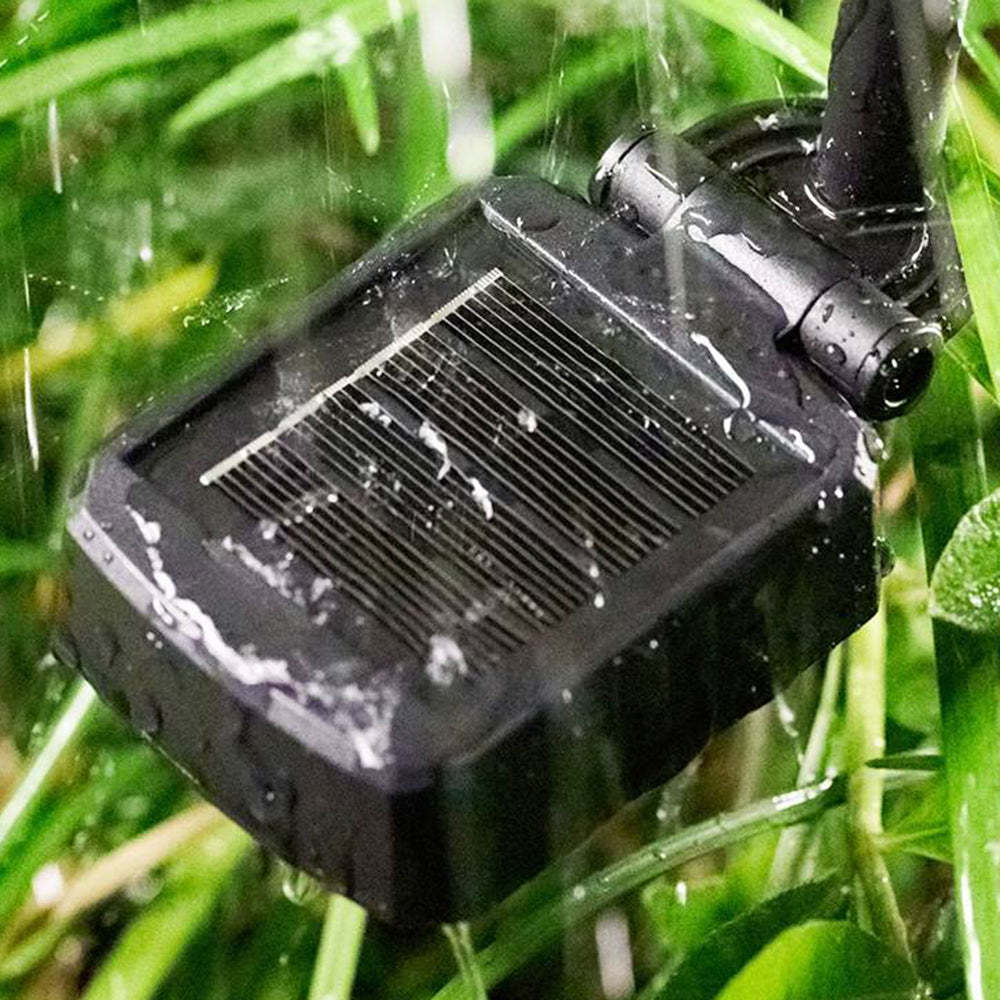 Solar panel of Orr outdoor post light in rain