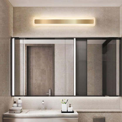 Modern vanity mirror with Leigh front wall lamp