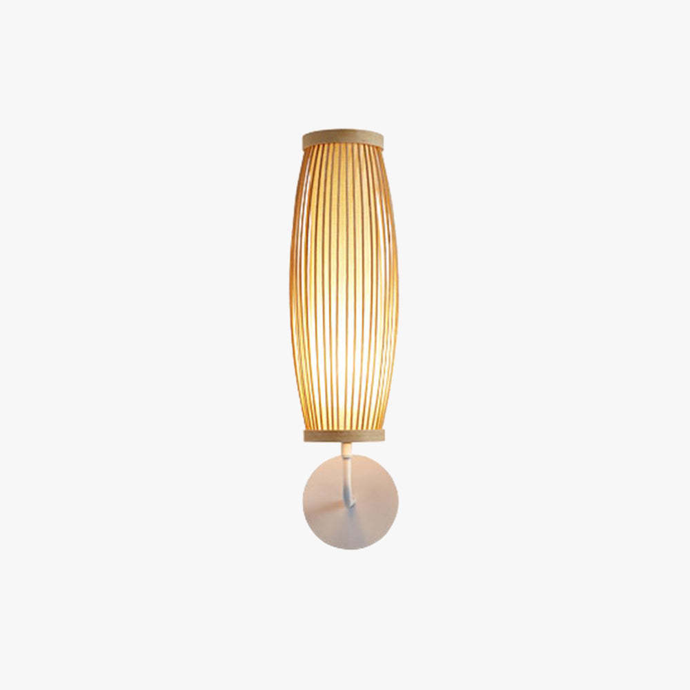 Muto Rattan Wall Lamp. Japanese bamboo light.