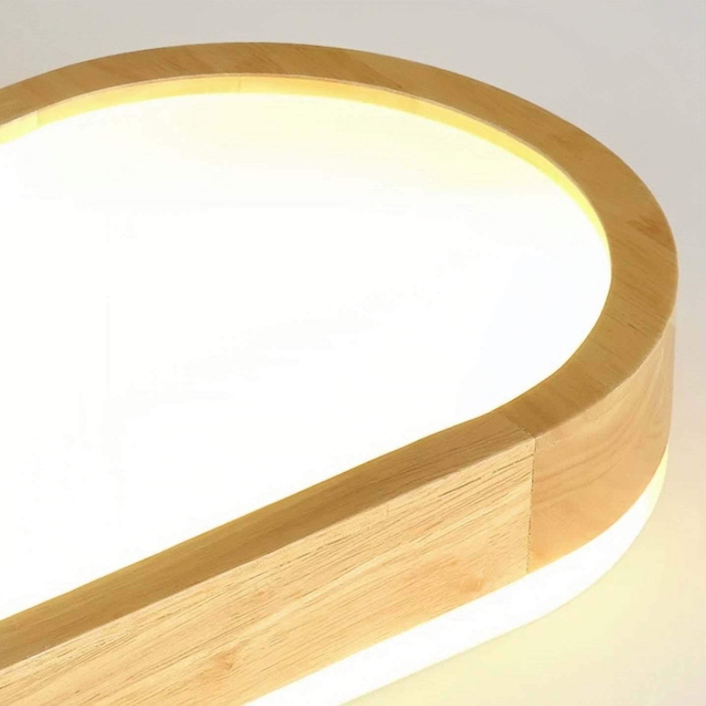 Ozawa Oval LED Ceiling Light - Wood and Acrylic Detail