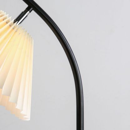 Ozawa floor lamp detail: pleated fabric shade