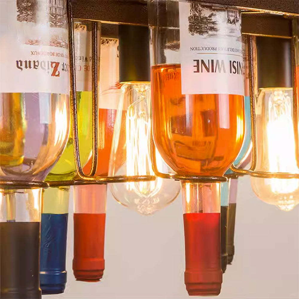 Close-up of Hailie Wine Bottle Pendant Light