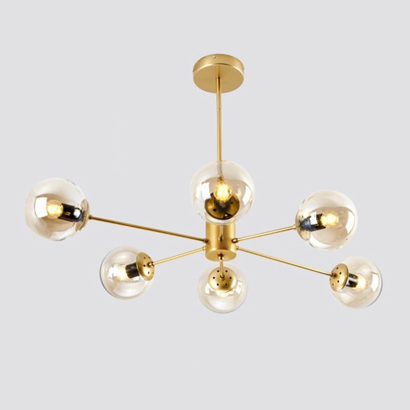 Gold Valentina Pendant Light with Glass Globes