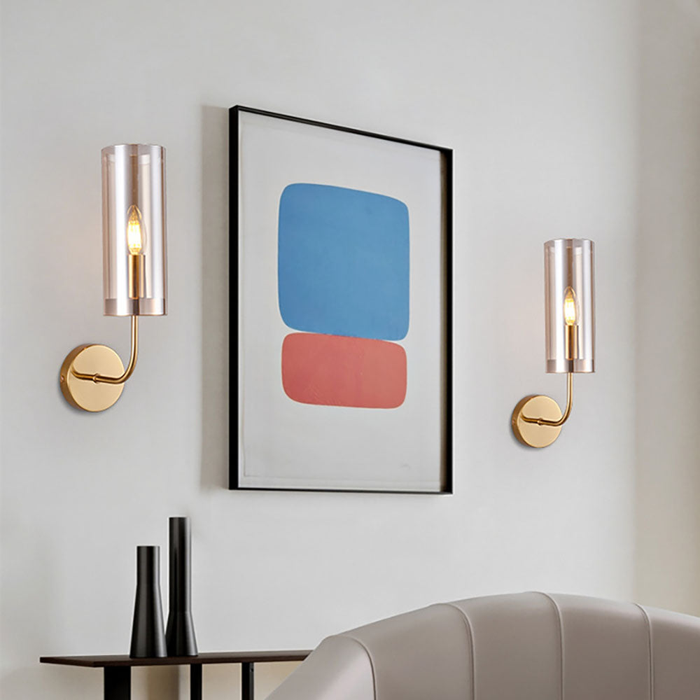 Leigh Nordic Wall Sconce, brass and glass