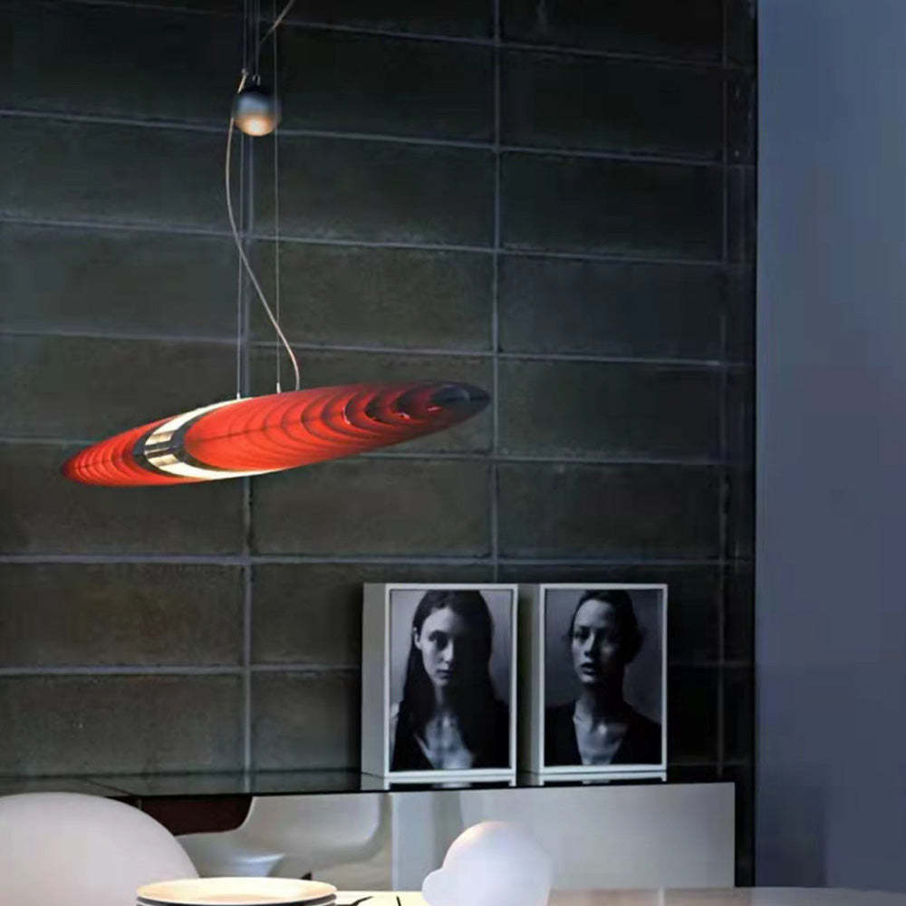 Eveline red surfboard pendant light, modern dining room lighting