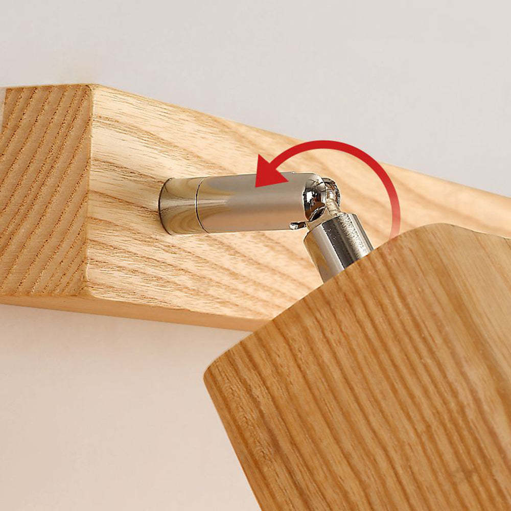 Ozawa Wall Lamp detail: Adjustable wood and metal joint