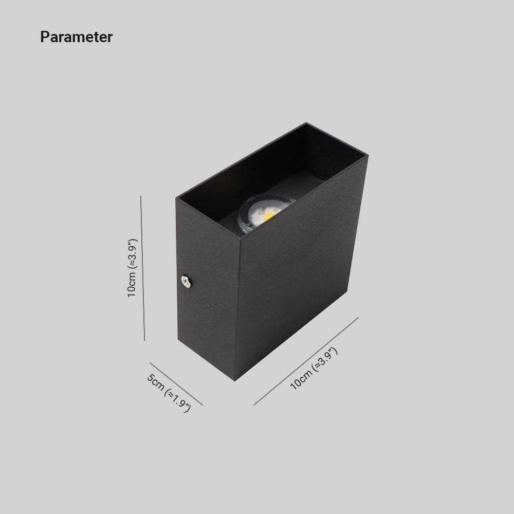Orr black square LED wall lamp dimensions