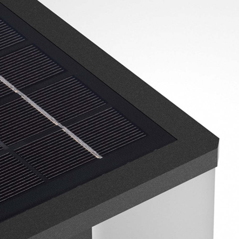 Elif Modern Outdoor Light Post Solar Panel Detail