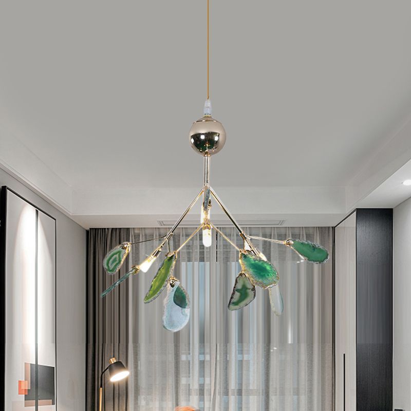 Javon Leaf Agate Pendant Light in Living Room