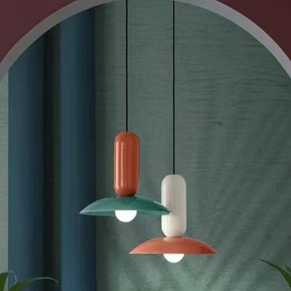 Colorful Morandi Pendant Lights - Metal Dome Shade