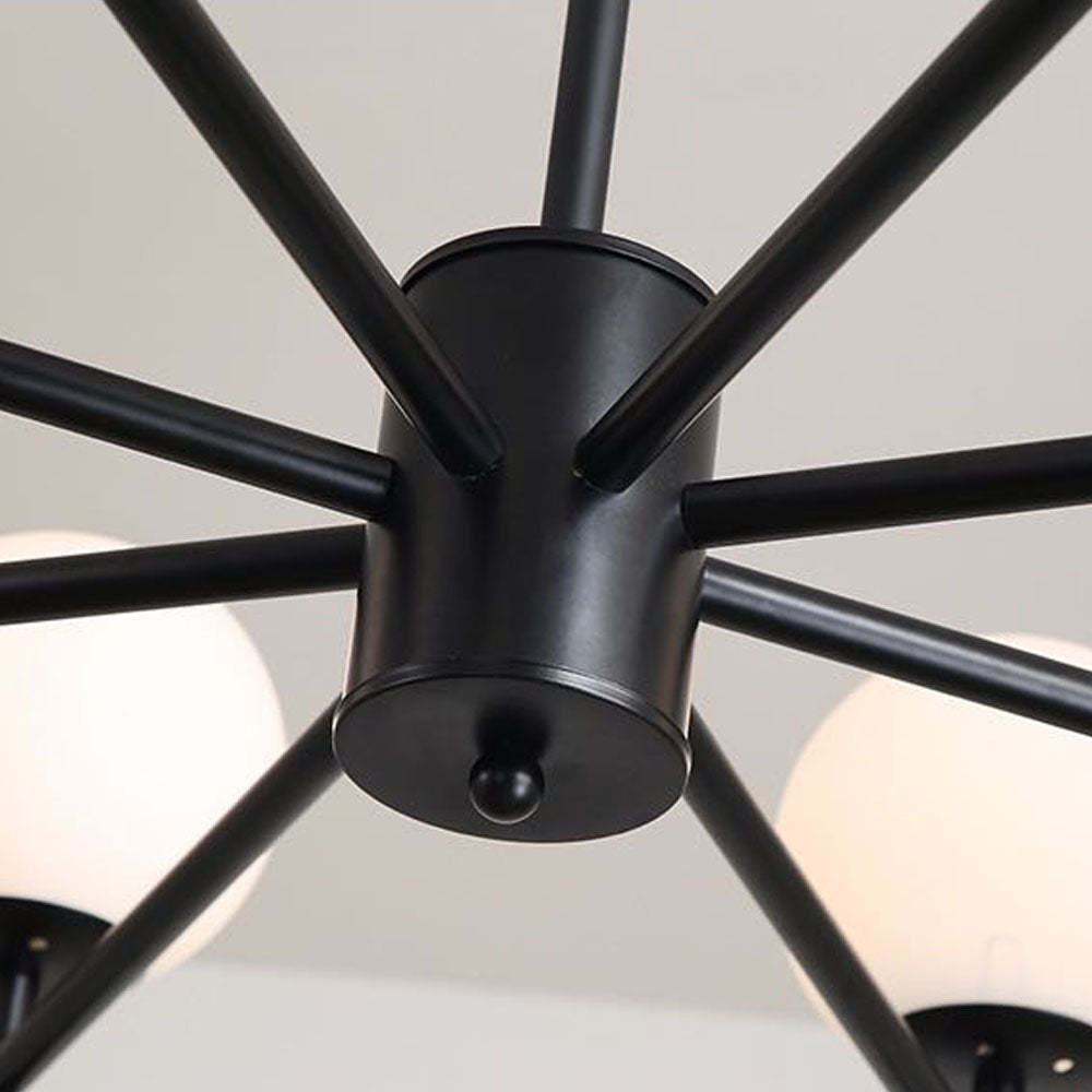 Alessio black pendant light, metal frame detail