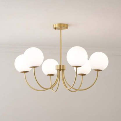 Modern gold chandelier with glass globes - Lassola