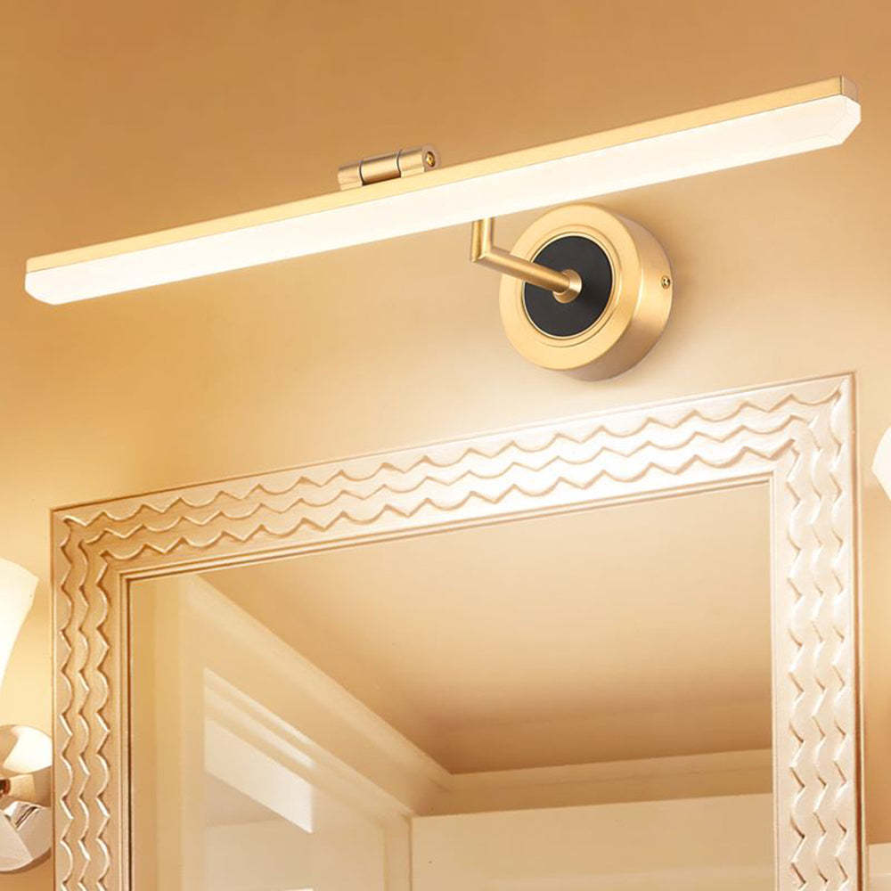 Gold Vintage Wall Lamp - Metal Acrylic Light for Bathroom Mirror