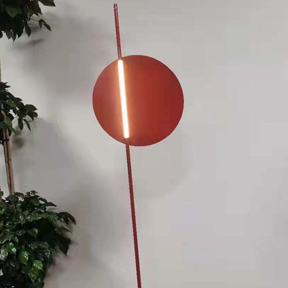 Elif Blood Moon Floor Lamp, red metal postmodern light