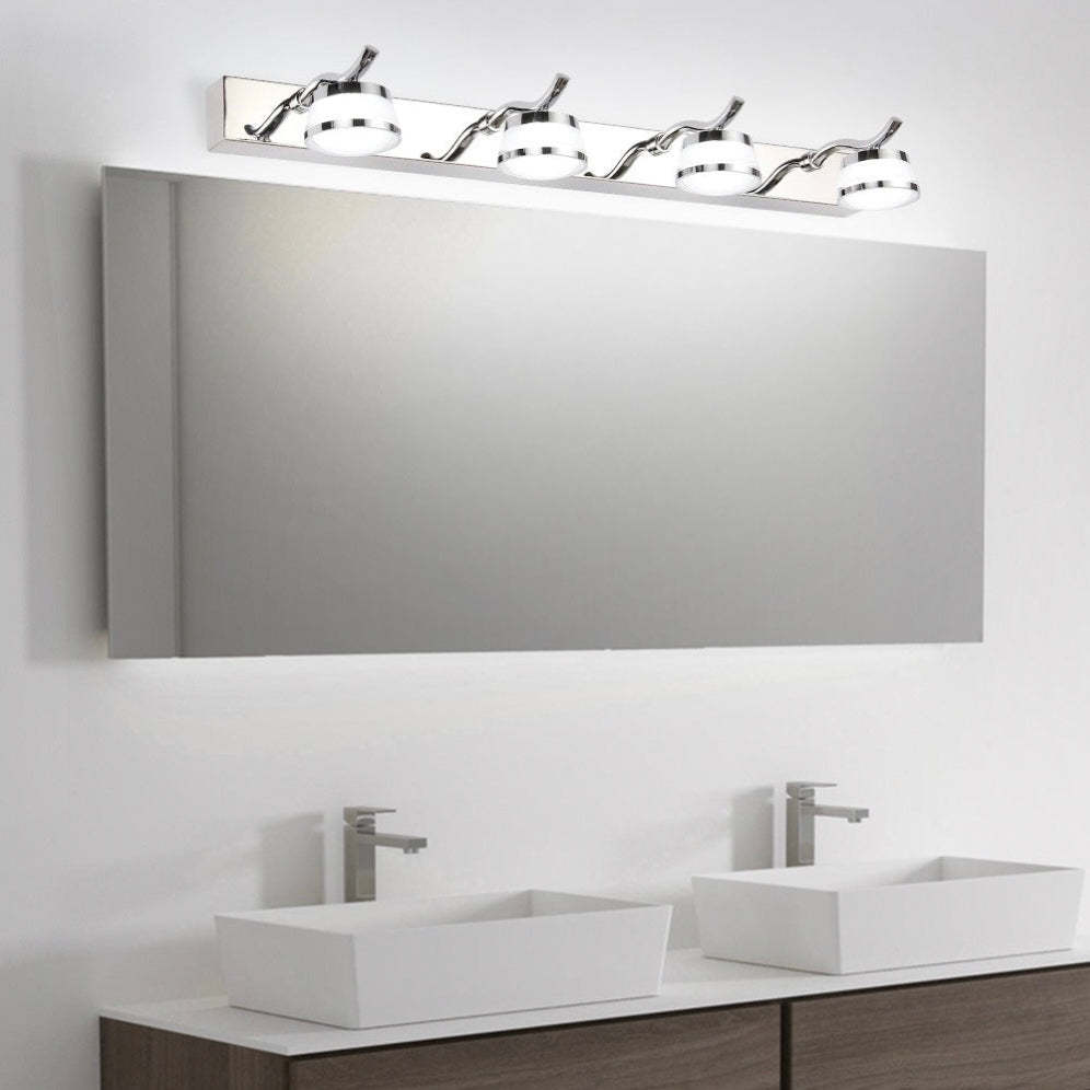 Leigh Modern Globe Vanity Wall Lamp over modern bathroom sink