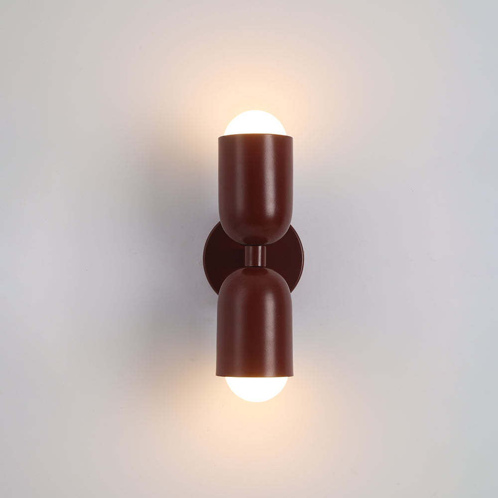 Dark Red Morandi double-headed wall lamp.