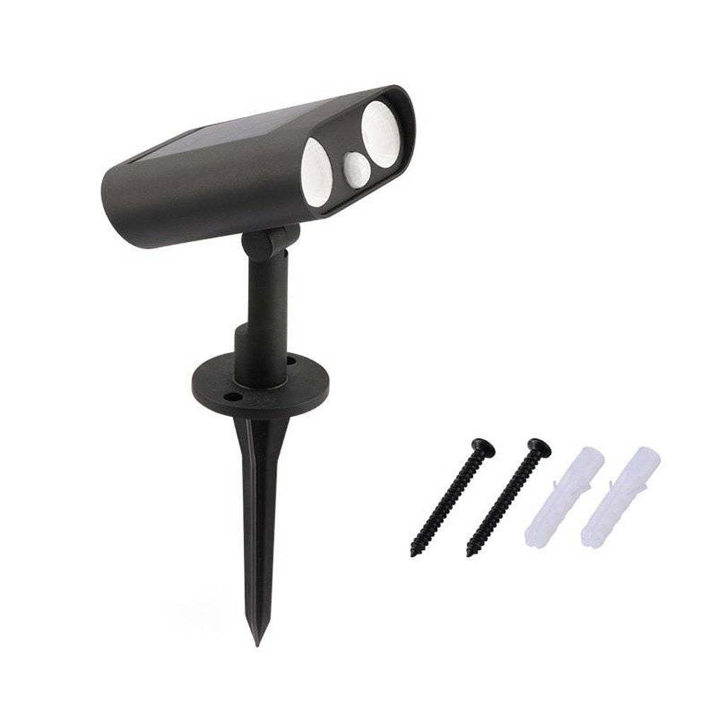 Orr Modern solar spotlight with screws and anchors.