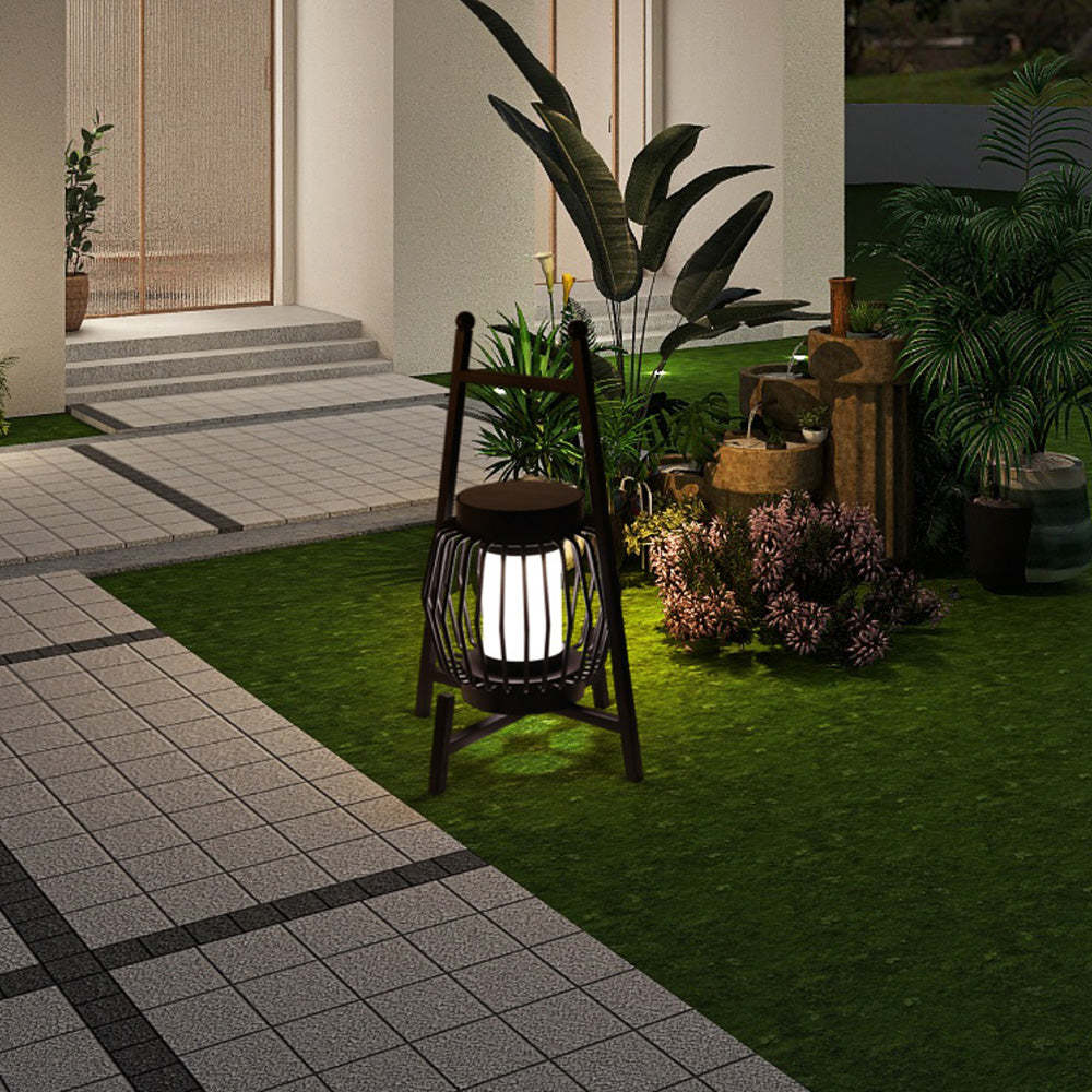 Orr Nordic solar lantern on outdoor lawn